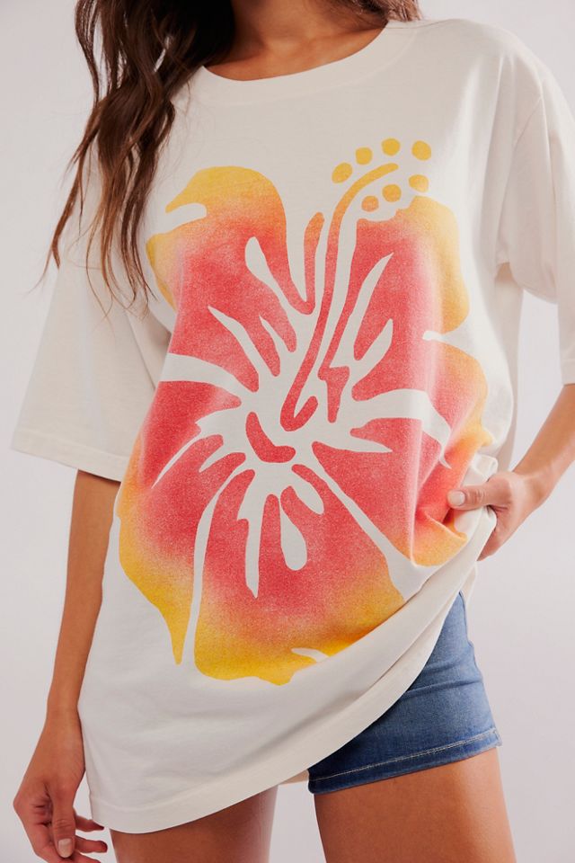 Airbrush Hibiscus Tee #3