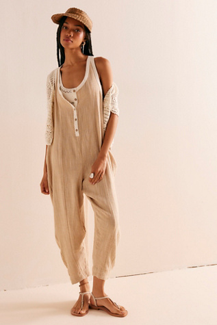 Coastal Cruisin' Jumpsuit by free-est at Free People in Natural, Size: Medium