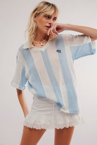 FORTYTWO Argentina Stripe Jersey at Free People in Blue, Size: Small