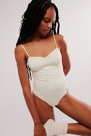 Caught Your Eye Seamless Bodysuit by Intimately at Free People in Ivory, Size: M/L