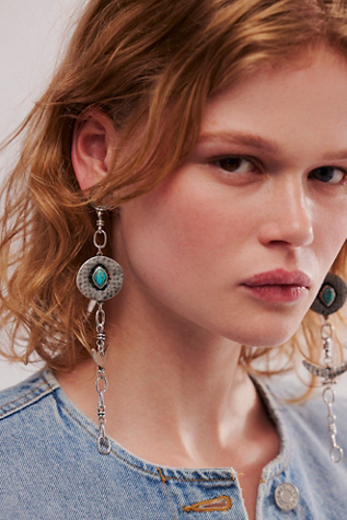 Darling Drive Dangle Earrings at Free People in Silver Turquoise