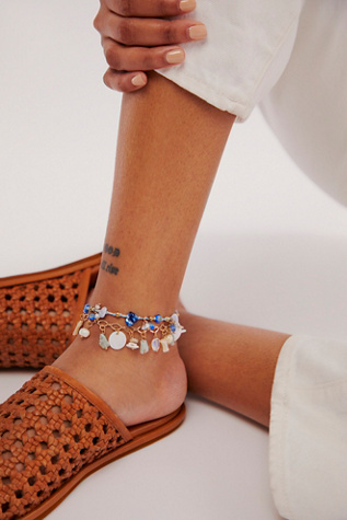 Ariana Ost Something Sweet Anklet at Free People in Gold Turquoise Ivory