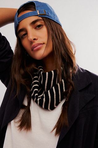 Essential Triangle Striped Scarf at Free People in Black/White