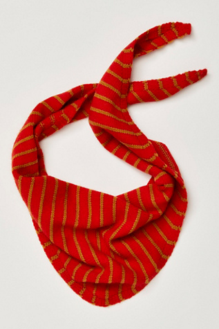 Essential Triangle Striped Scarf At Free People In Red Gold