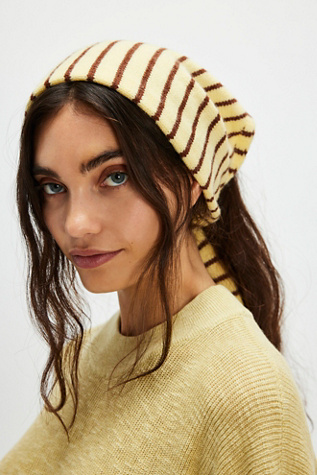 Essential Triangle Striped Scarf at Free People in Yellow Stripe