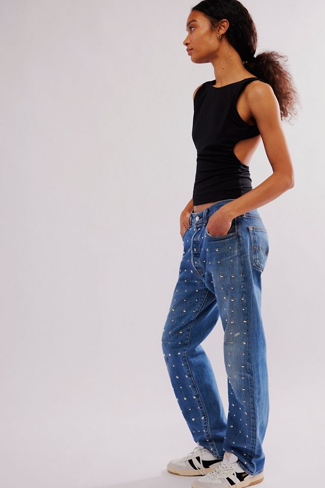 Tricia Fix Studded Straight-Leg Jeans #2