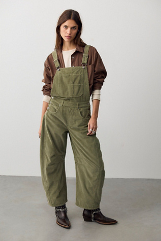 Женский комбинезон We The Free Good Luck Cord Overalls, цвет: Оливковый — фото 1
