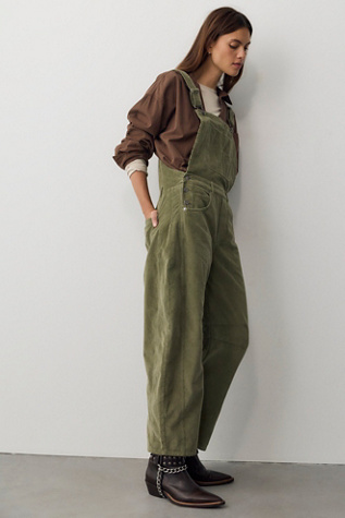 Женский комбинезон We The Free Good Luck Cord Overalls, цвет: Оливковый — фото 3