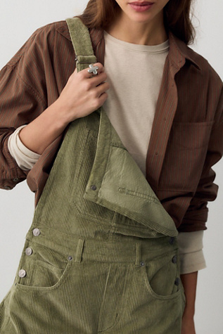 Женский комбинезон We The Free Good Luck Cord Overalls, цвет: Оливковый — фото 4