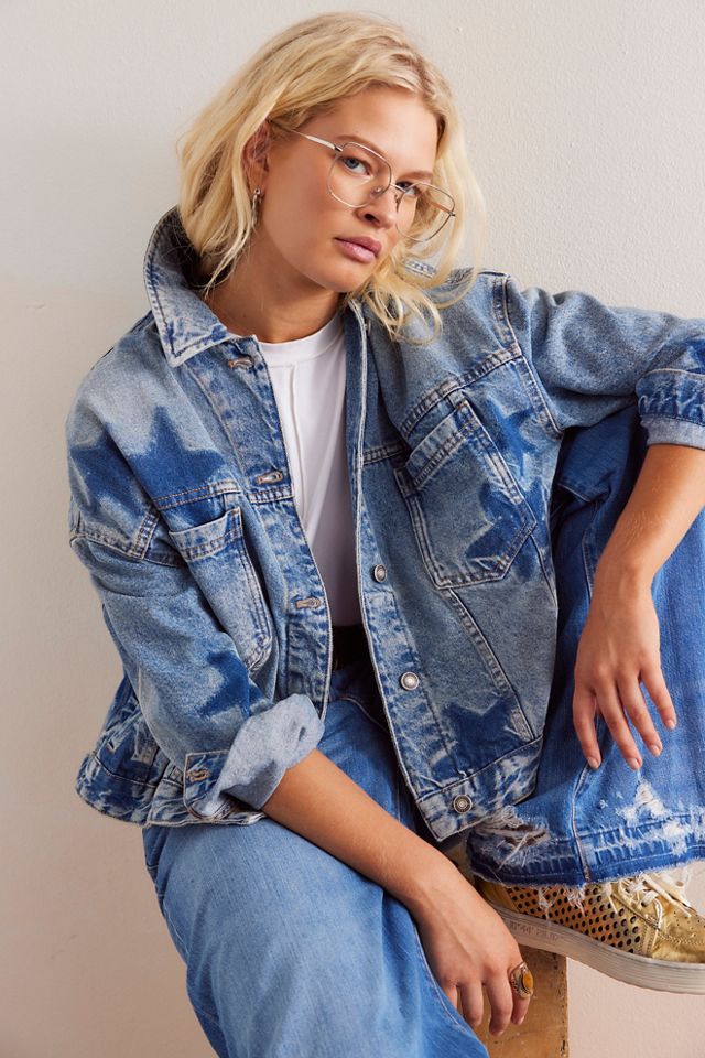We The Free Veste en Denim Étoiles Opal Swing #4