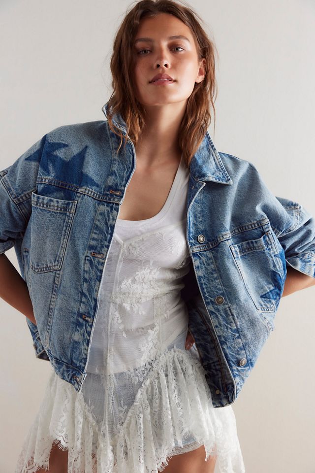 We The Free Veste en Denim Étoiles Opal Swing #3