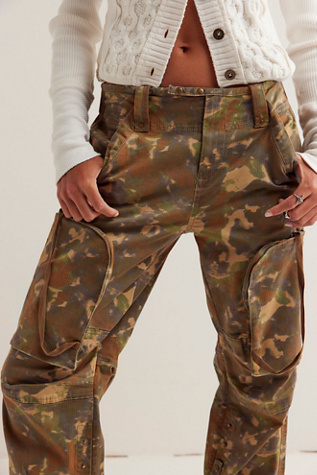 We The Free Can't Compare Camo Slouch Pants at Free People in Green, Size: M