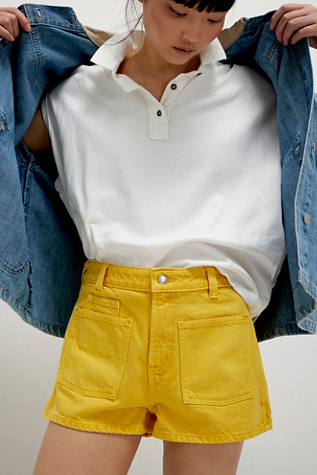 We The Free Bettie Sailor Shorts at Free People in Gold, Size: 31