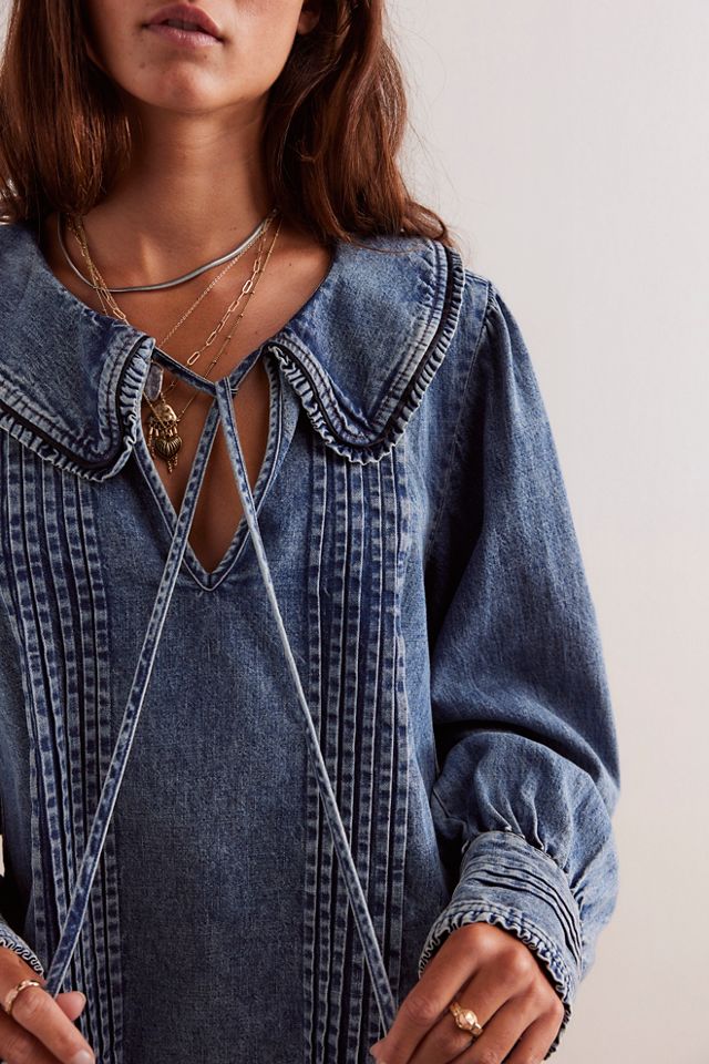 We The Free Molly Denim Sailor Shirt #4