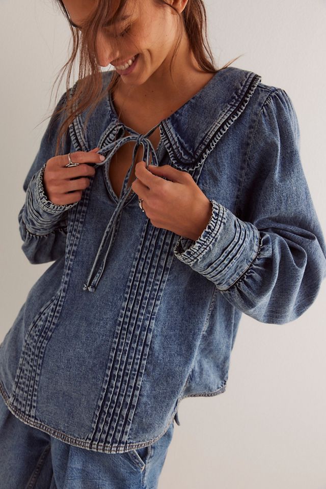 We The Free Molly Denim Sailor Shirt #3