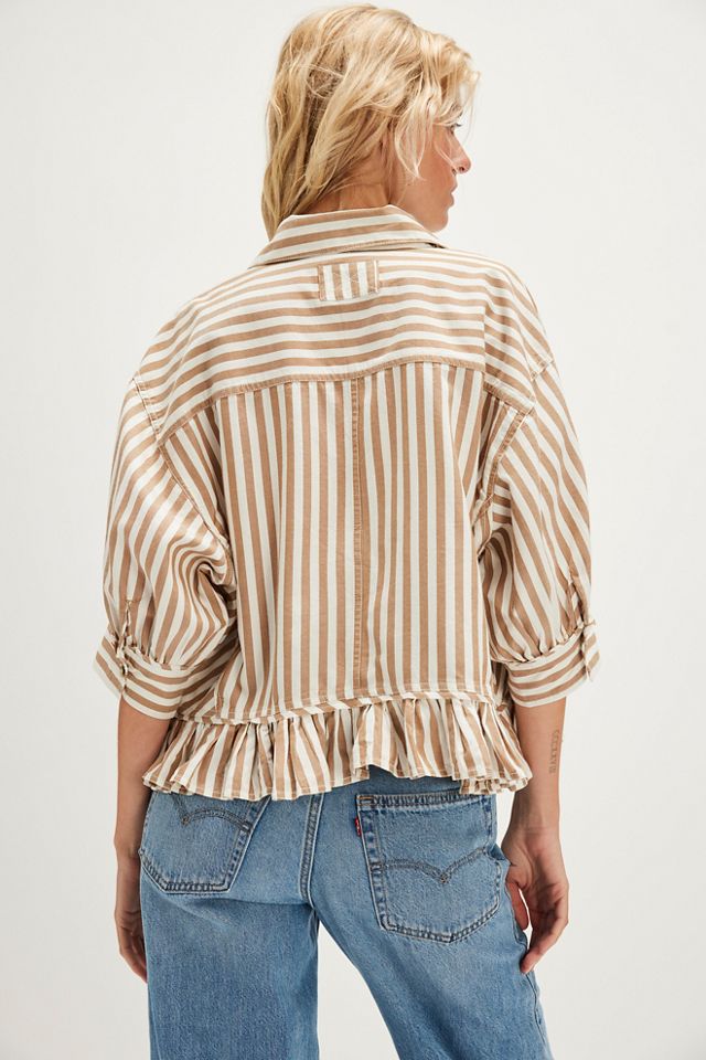 Free People Wild Dunes Stripe Shirt size S NWT retail $ deals 198 the label has been