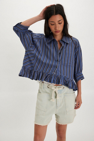 We The Free Bailey Stripe Shirt at Free People in Tiki Stripe, Size: Medium