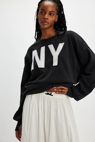 Big In NY Jumper by The Laundry Room at Free People in Black Snow, Size: Medium