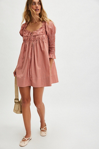 Star Dip Mini Dress at Free People in Glass Roses Combo, Size: XL