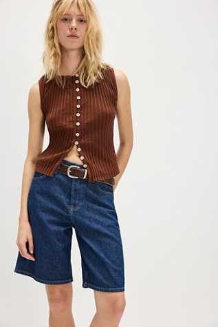 Tilly Vest Jacket by Free People in Brown, Size: XL