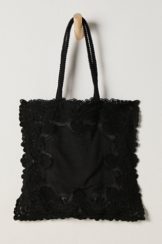 Dusk Lace Tote at Free People in Black