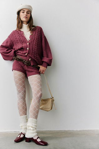 Ribbon Chain Tights by Hansel From Basel at Free People in Cream