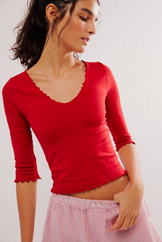 Timeless Layering Top by Intimately at Free People in Red Dahlia, Size: M/L