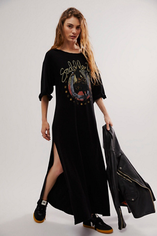 Saddle Up Maxi Tee by Vintage Souls at Free People in Black, Size: Medium