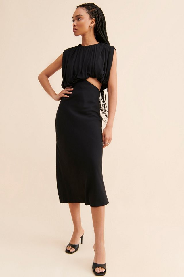 【EEUN】Draped Flow Dress Third Form Overflow Drape Midi Dress | Free People