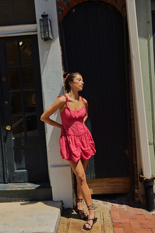 Beachy Bustle Linen Mini Dress | Free People