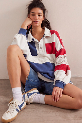 We The Free American Dream Polo at Free People in Americana Combo, Size: Small