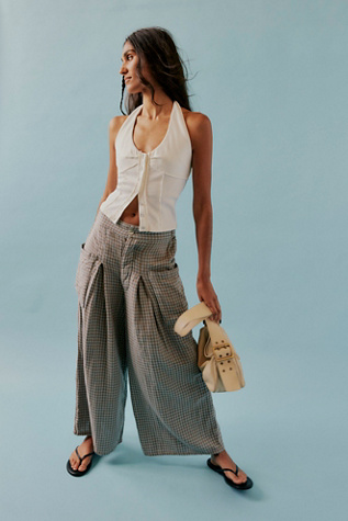 East Side Trousers at Free People in Brown/Blue, Size: XS