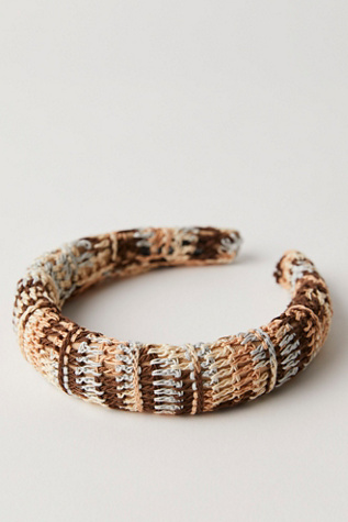 Sunset Lovers Crochet Headband at Free People in Tan Neutral