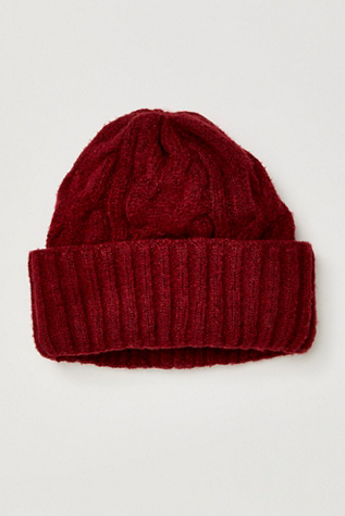 Coastline Beanie at Free People in Wine