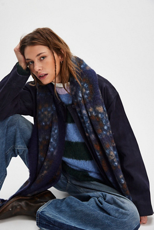 Kaleidiscope Blanket Scarf At Free People In Midnight