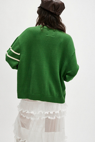 Found Pine Green Varsity Knit Cardigan