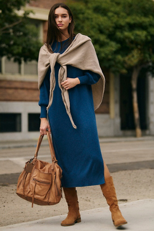 Coastline Cable Knit Scarf at Free People in Oatmeal