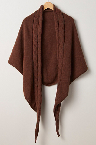 Coastline Cable Knit Scarf At Free People In Espresso