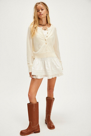 Nocturnal Solid Cardi At Free People In White Alyssum, Size: Medium