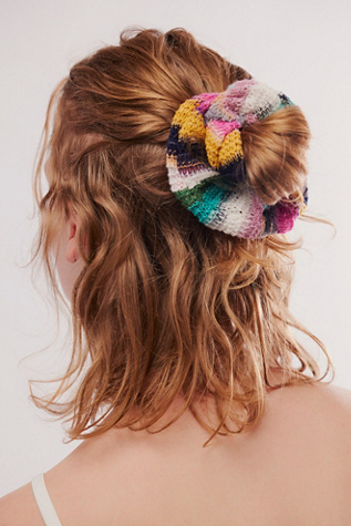 Carissa Crochet Scrunchie at Free People in Neutral Lighter