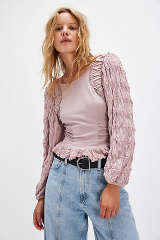 Oliva Top At Free People In Pale Mauve, Size: Medium