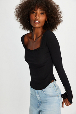 Cuff It Long-Sleeve Top At Free People In Black, Size: XS