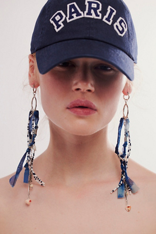 Big Energy Dangle Earrings at Free People in Navy/Shell