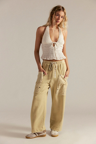 Pantalon Pull-On en Maille Jet Set We The Free en Morning Oat, pour femme taille: XL chez Free People