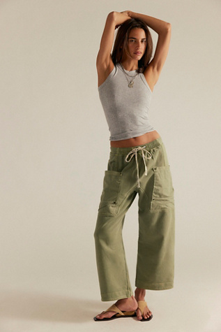 We The Free Jet Set Knit Pull-On Pants at Free People in Green, Size: M