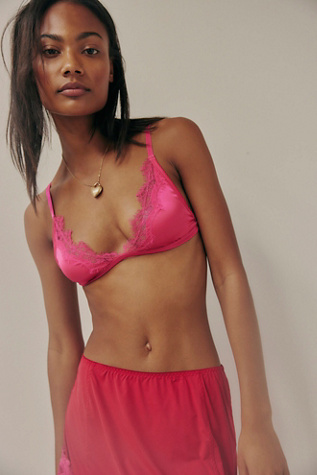 Sorrento Espresso Bralette By Kat The Label At Free People In Hot Pink, Size: Small