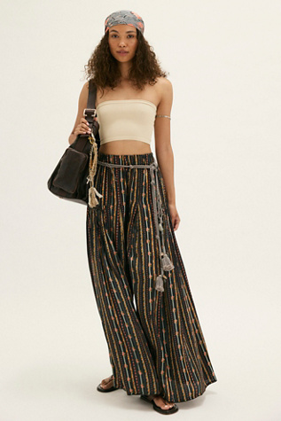 So Charming Wide-Leg Pants by Free People in Grey, Size: M