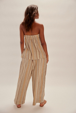 Corfu Striped Cotton-Linen Set