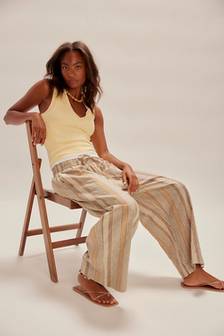 Corfu Striped Cotton-Linen Set