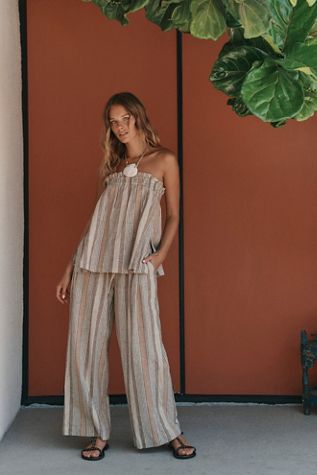 Corfu Striped Cotton-Linen Co-Ord